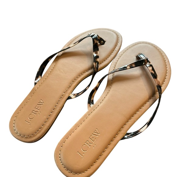 NWOT J Crew Factory Easy Summer Sandals Tortoise Shell Flip Flops 8 - Picture 5 of 8